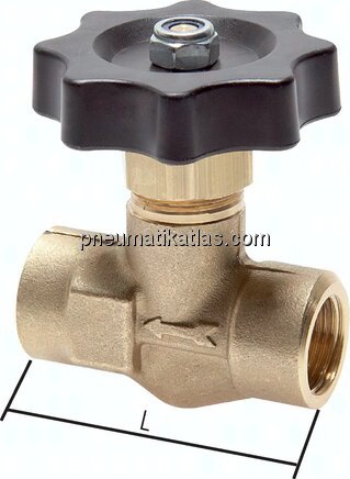 Nadel-Absperrventil, Messing, G 1-1/4" (IG), 0 - 100bar