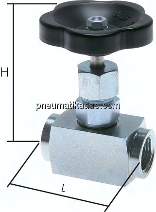Nadel-Absperrventil, Stahl verzinkt, G 1-1/4", 0 - 160bar