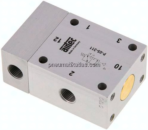 3/2-Wege Pneumatikventil, G 1/8", Feder (NC/NO), Standard