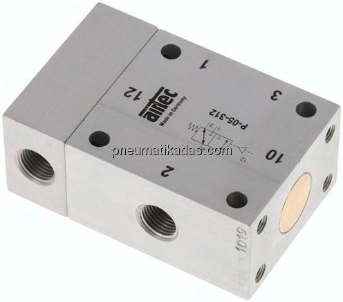 3/2-Wege Pneumatikventil, G 1/8", Feder (NC/NO), Standard