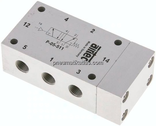 5/2-Wege Pneumatikventil G 1/8", Feder, ATEX-Zulassung