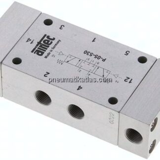 5/3-Wege Pneumatikventil, G 1/8", Mittelstellung geschlossen, ATEX-Zulassung