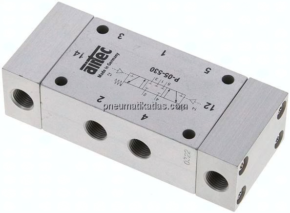 5/3-Wege Pneumatikventil, G 1/8", Mittelstellung geschlossen, ATEX-Zulassung