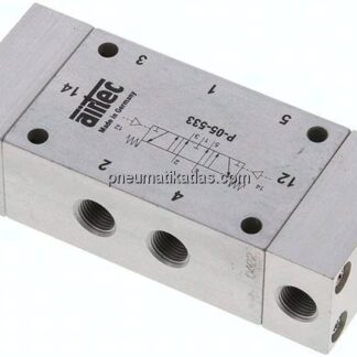 5/3-Wege Pneumatikventil, G 1/8", Mittelstellung entlüftet, Standard