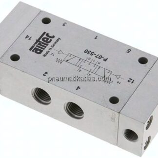 5/3-Wege Pneumatikventil, G 1/4", Mittelstellung geschlossen, Standard