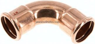 Pressfitting, 90° Bogen, 42mm innen, Kupfer / Kupferlegierung