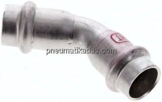 Pressfitting, 45° Bogen, 15mm innen, 1.4404