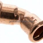 Pressfitting, 45° Bogen, 18mm innen, Kupfer / Kupferlegierung