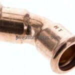 Pressfitting, 45° Bogen, 22mm innen, Kupfer / Kupferlegierung
