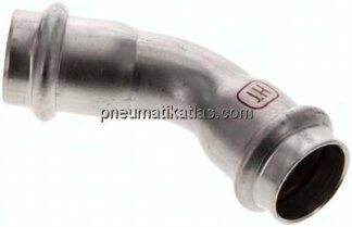 Pressfitting, 45° Bogen, 22mm innen, 1.4404