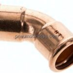 Pressfitting, 45° Bogen, 28mm innen, Kupfer / Kupferlegierung