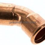 Pressfitting, 45° Bogen, 35mm innen, Kupfer / Kupferlegierung