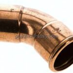 Pressfitting, 45° Bogen, 54mm innen, Kupfer / Kupferlegierung