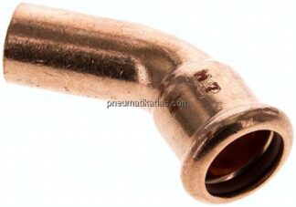 Pressfitting, 45° Bogen, 18mm i/a, Kupfer / Kupferlegierung