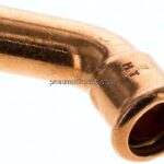 Pressfitting, 45° Bogen, 22mm i/a, Kupfer / Kupferlegierung
