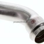 Pressfitting, 45° Bogen, 42mm i/a, Edelstahl