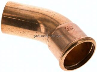 Pressfitting, 45° Bogen, 54mm i/a, Kupfer / Kupferlegierung