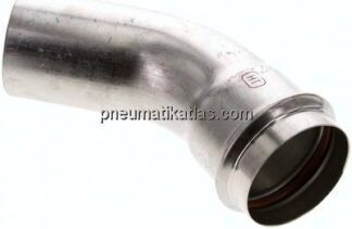 Pressfitting, 45° Bogen, 54mm i/a, Edelstahl