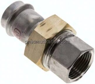 Pressfitting, Verschraubung flachd., 28mm / Rp 1"(IG)