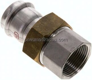 Pressfitting, Verschraubung flachd., 35mm / Rp 1-1/4"(IG)
