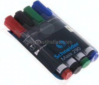 SCHNEIDER Flipchart und Whiteboardmarker, 4er Set