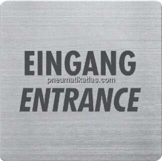 Edelstahl-Piktogramm, 90 x 90 mm, Eingang