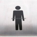 Edelstahl-Piktogramm, 90 x 90 mm, WC Herren