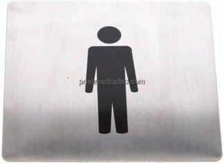 Edelstahl-Piktogramm, 90 x 90 mm, WC Herren