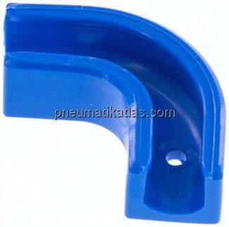 90°-Schlauchstütze, blau für 6mm Schlauch