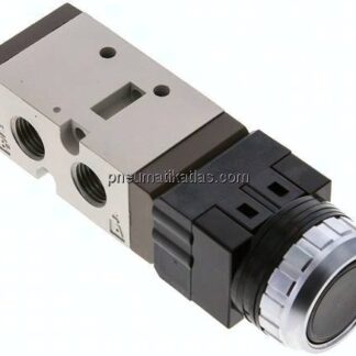 5/2-Wege Ventil G 1/4", Drucktaster schwarz
