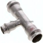 Pressfitting, T-Stück, 22x15mm innen, 1.4404