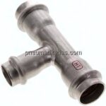 Pressfitting, T-Stück, 22x18mm innen, 1.4404