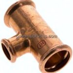Pressfitting, T-Stück, 28x18mm innen, Kupfer / Kupferlegierung