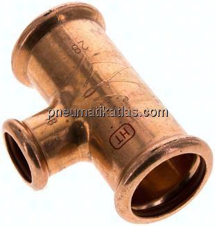 Pressfitting, T-Stück, 28x18mm innen, Kupfer / Kupferlegierung