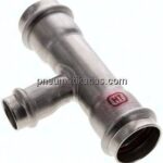 Pressfitting, T-Stück, 28x18mm innen, 1.4404