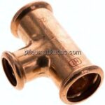 Pressfitting, T-Stück, 28x22mm innen, Kupfer / Kupferlegierung