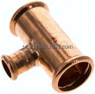Pressfitting, T-Stück, 35x18mm innen, Kupfer / Kupferlegierung