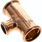 Pressfitting, T-Stück, 35x22mm innen, Kupfer / Kupferlegierung