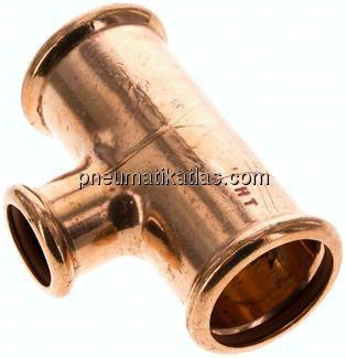 Pressfitting, T-Stück, 35x22mm innen, Kupfer / Kupferlegierung