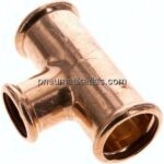 Pressfitting, T-Stück, 35x28mm innen, Kupfer / Kupferlegierung