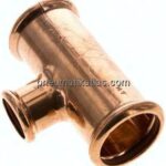 Pressfitting, T-Stück, 42x28mm innen, Kupfer / Kupferlegierung