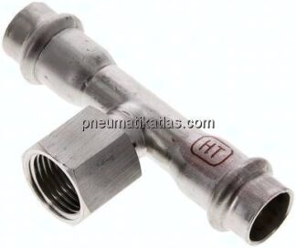 Pressfitting, T-Stück, 15mm, Rp 1/2" IG, 1.4404