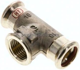 Pressfitting, T-Stück, 18mm, Rp 1/2" IG, Kupfer / Kupferlegierung