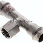 Pressfitting, T-Stück, 18mm, Rp 1/2" IG, 1.4404