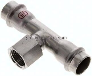 Pressfitting, T-Stück, 18mm, Rp 1/2" IG, 1.4404