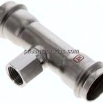 Pressfitting, T-Stück, 28mm, Rp 1/2" IG, 1.4404