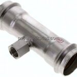 Pressfitting, T-Stück, 42mm, Rp 1/2" IG, 1.4404
