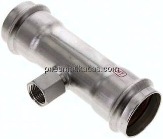 Pressfitting, T-Stück, 42mm, Rp 1/2" IG, 1.4404