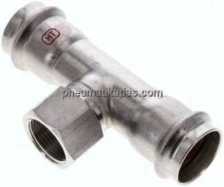 Pressfitting, T-Stück, 28mm, Rp 3/4" IG, 1.4404
