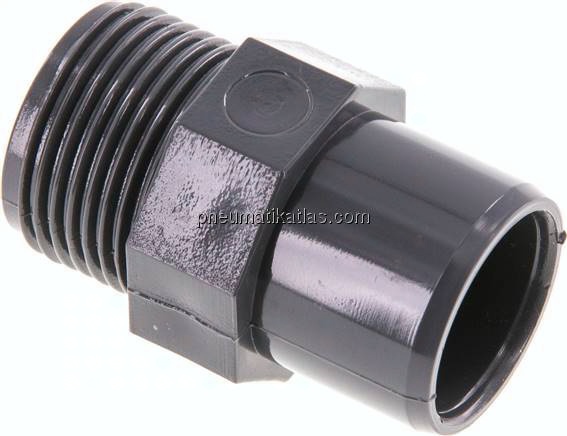 Klebe-Gewindenippel, PVC-U, 20x25mm (ixa)-G 3/4" AG